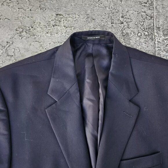 Chaps Men Blazer Black Sport Coat Wook jacket Gold Tone Button Size 42L - Picture 6 of 12